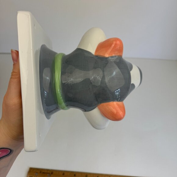 Vtg Himark Ceramic Cow Bull Farm Wall Mount Towel Holder Peaches n Cream w Box - Picture 14 of 15